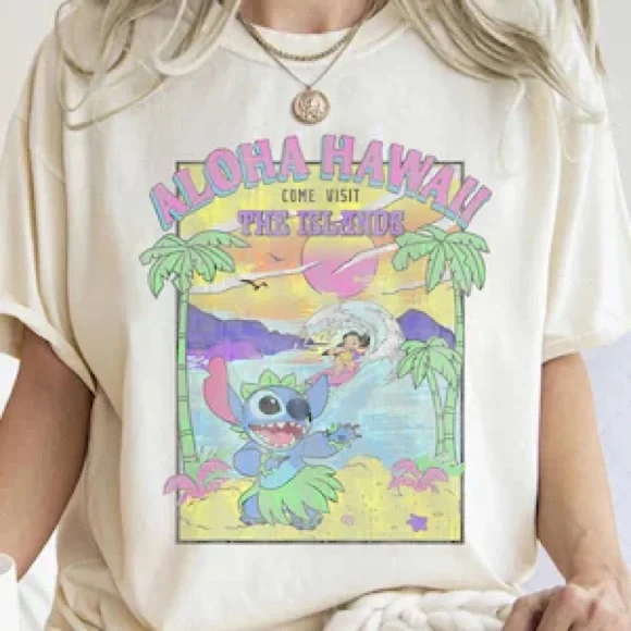 Disney Aloha Hawaii Graphic T-Shirt - Picture 3 of 15